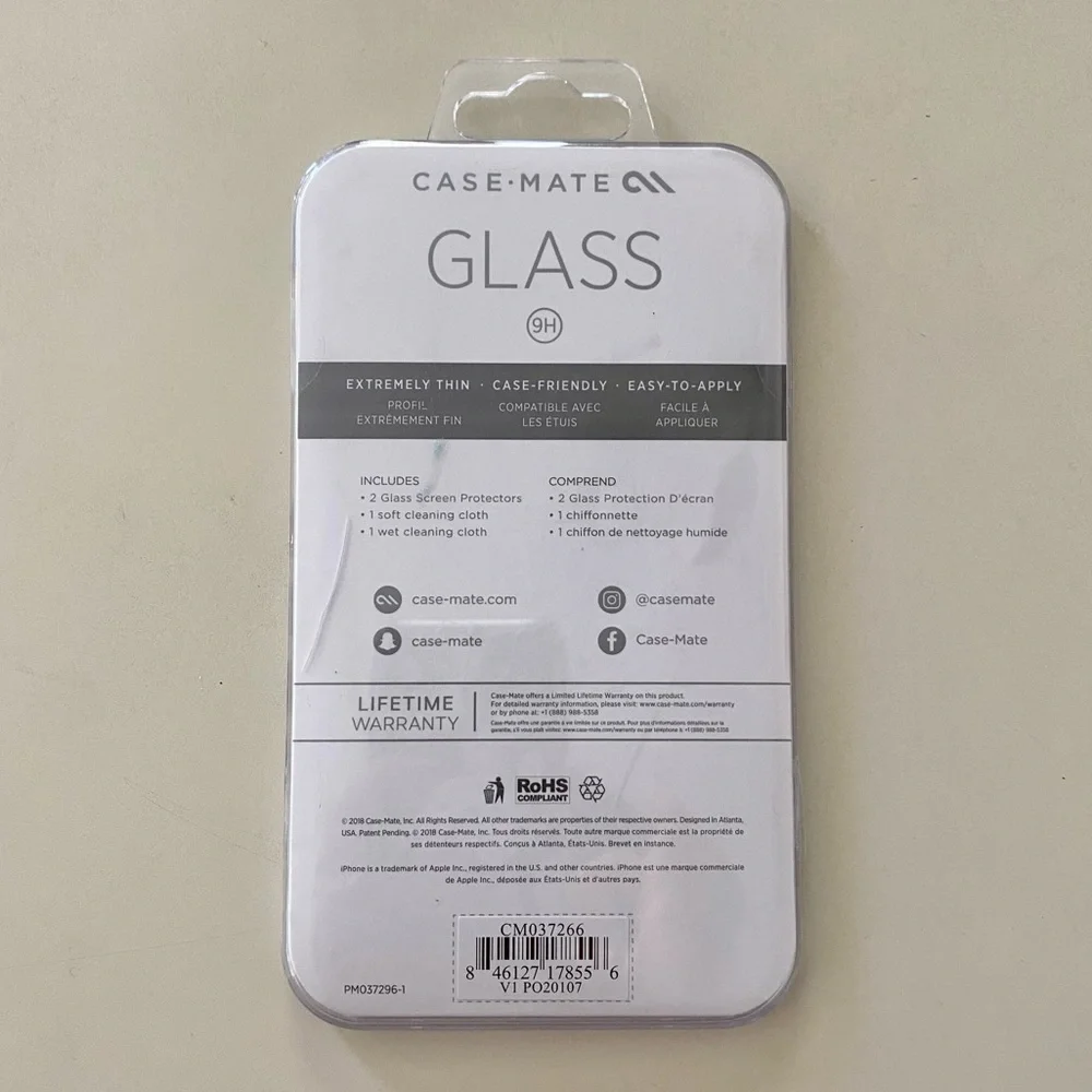 NEW Case-mate Glass Tempered Screen Protector